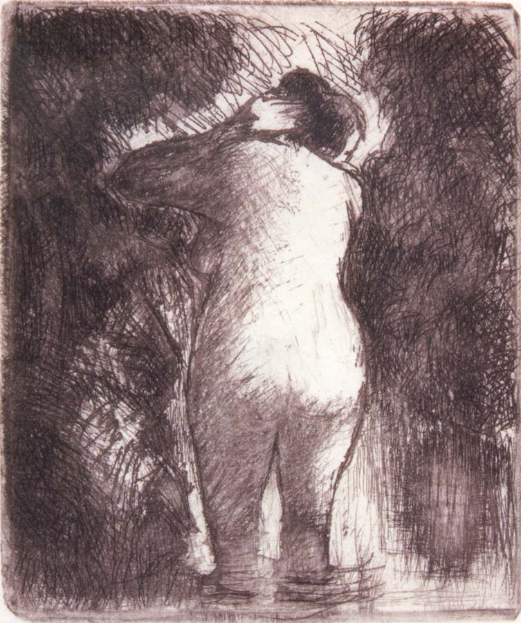 Back view of bather